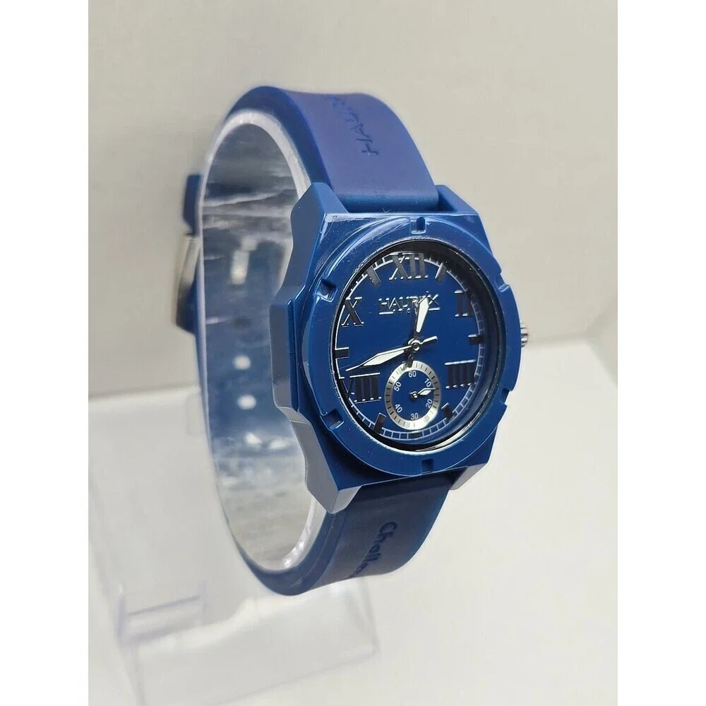 Haurex Italy Challenger Blue Plastceramic Watch Small Seconds Quartz New Battery